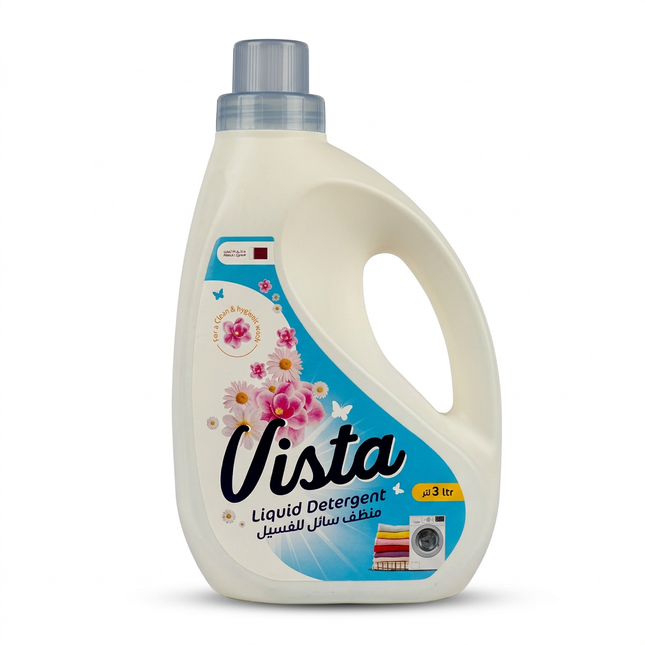 Vista Liquid Laundry Detergent 3L bottle on white background