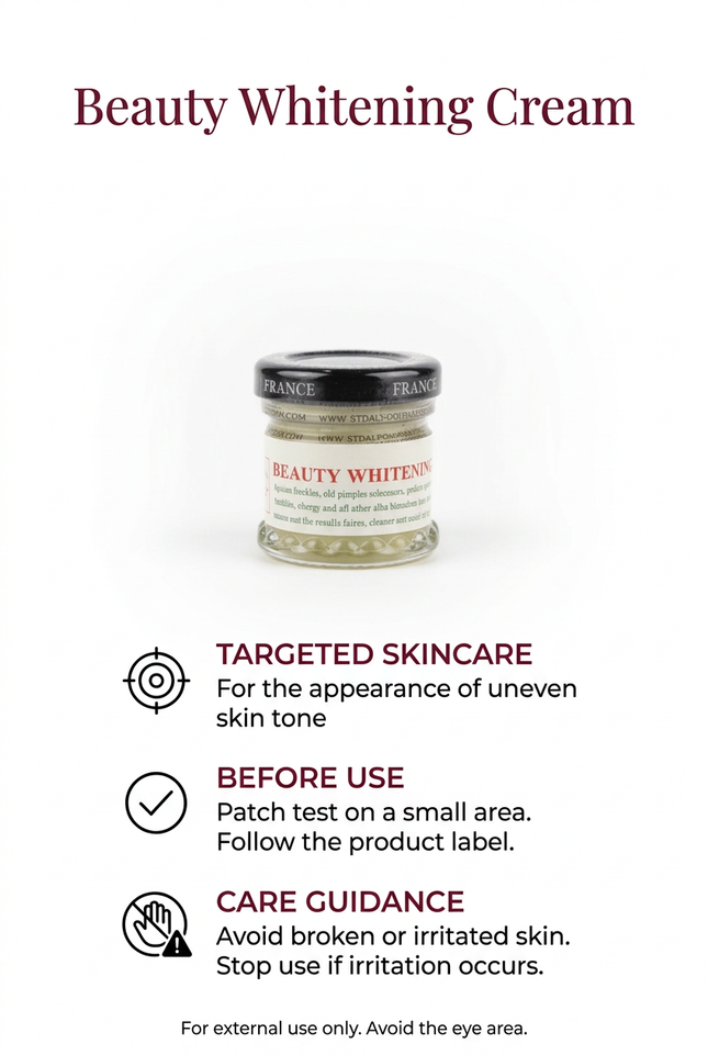 Beauty Whitening Cream product information and care guidance