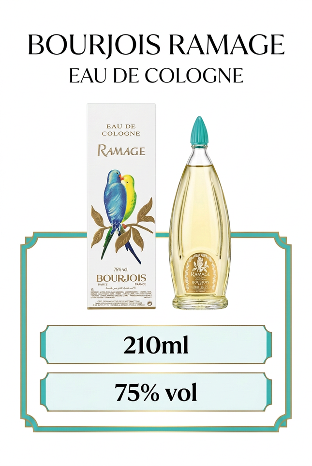 Bourjois Ramage Eau de Cologne 210ml and 75% vol. product details