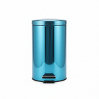 Metallic blue chrome pedal bin on white background