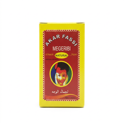 Akar Fassi Megeribi box from a new angle on white