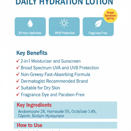 Eucerin Daily Hydration Lotion infographic