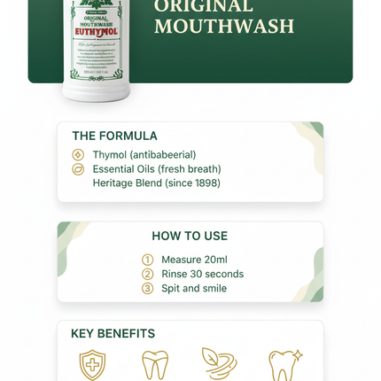 Euthymol Original Mouthwash benefits infographic