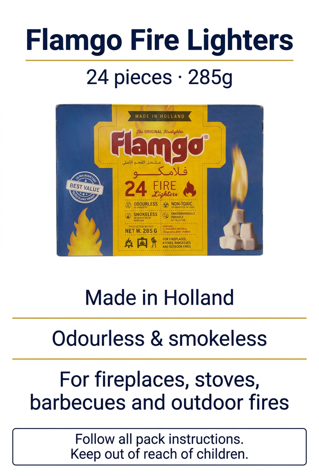 Flamgo Fire Lighters product details and safety guidance