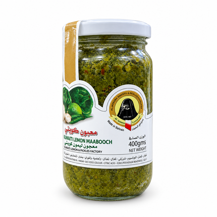 Al Jazeera Kuwaiti Lemon Maabooch jar, side label showing 400g
