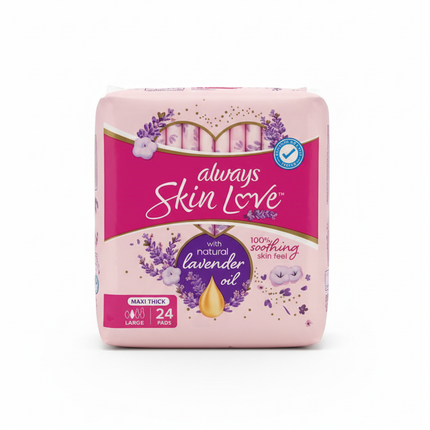 Always Skin Love Maxi Thick Pads with Natural Lavender Oil - 24 Pads