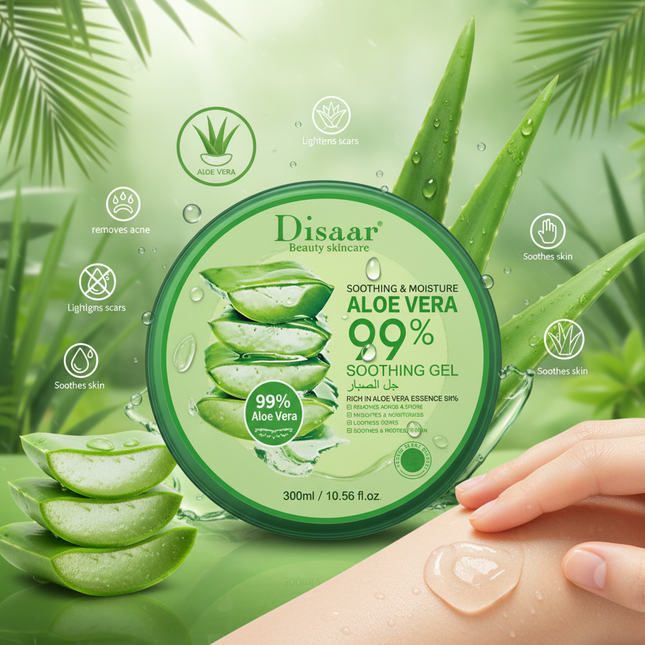 Disaar aloe vera gel with integrated lifestyle and benefits
