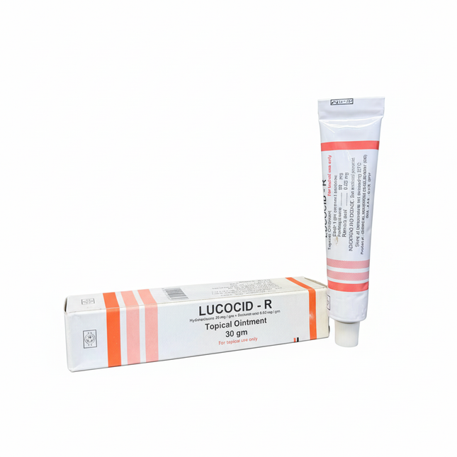 LUCOCID-R box and tube on white background