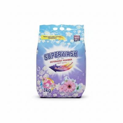 Superwash detergent powder 3kg floral fragrance on white background
