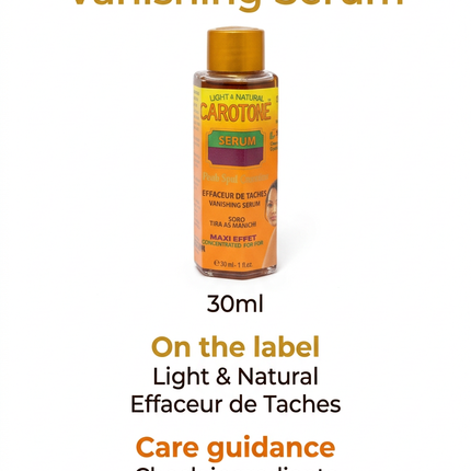 Carotone Vanishing Serum 30ml information and care guidance