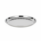55cm stainless steel round serving tray with mirror polish finish