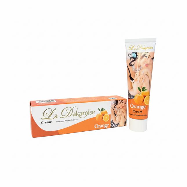 La Dakaroise Orange Cream box showing ingredients and product information