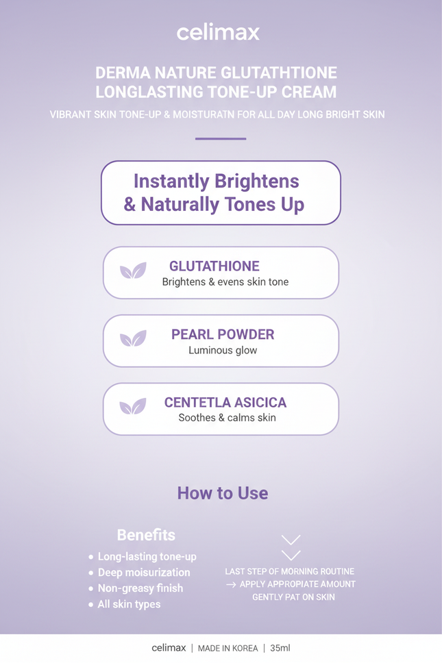 Celimax Glutathione Tone-Up Cream - branded infographic