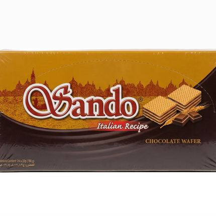 Sando Italian Recipe chocolate wafer box on white background