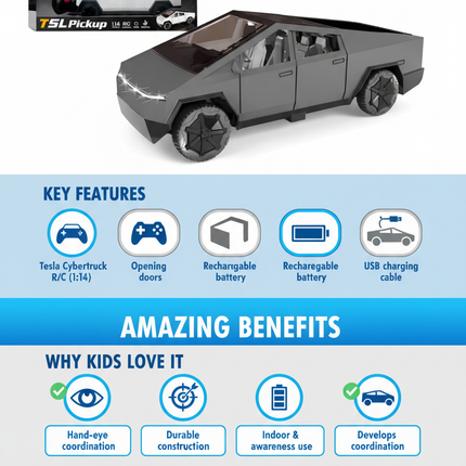 Tesla Cybertruck R/C Car Benefits Infographic