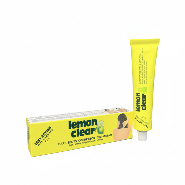 LEMON CLEAR box and tube on white background
