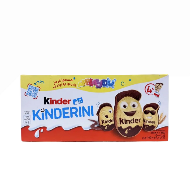 Kinder Kinderini 100g four-pack biscuit box on white