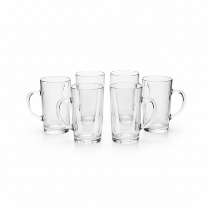 Vogue Tea Glass Cup Set 105ml - 6 pieces clear glass