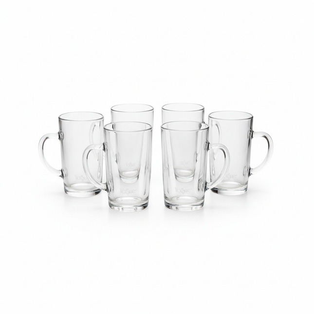Vogue Tea Glass Cup Set 105ml - 6 pieces clear glass