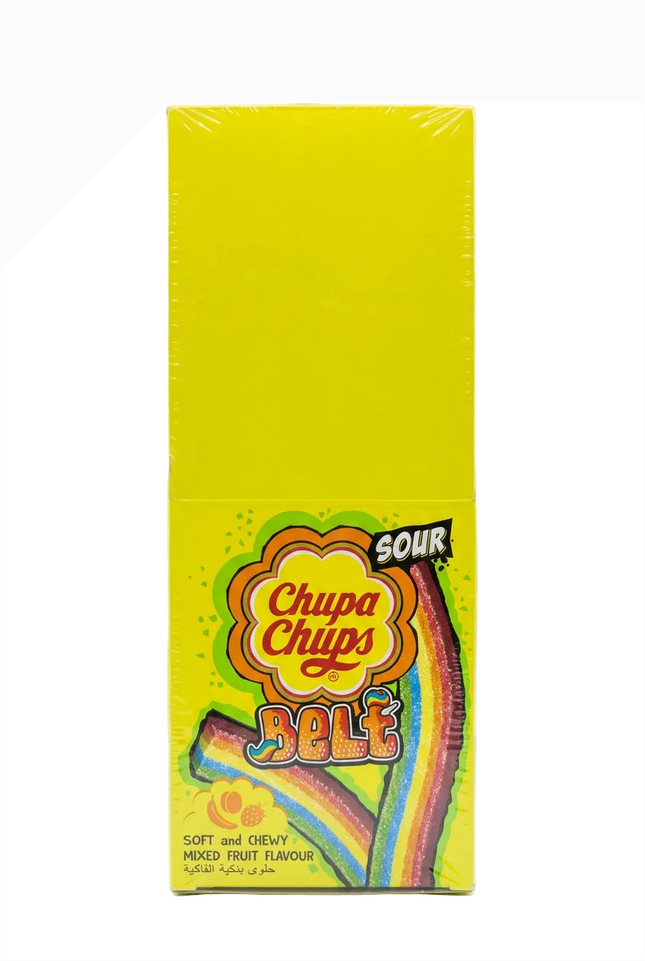 Chupa Chups Sour Belts Mixed Fruit 12-pack box
