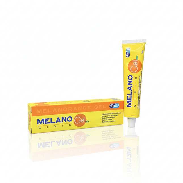 MELANO GEL CIVIC box and tube on white background