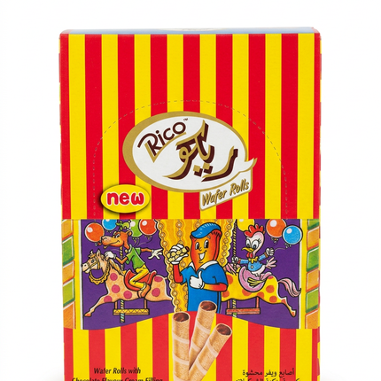Rico wafer rolls 192g box on white background