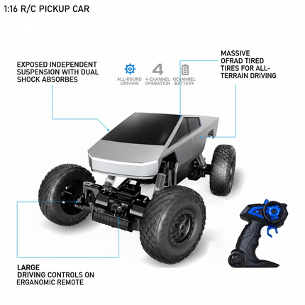R/C Pickup Car Features Diagram