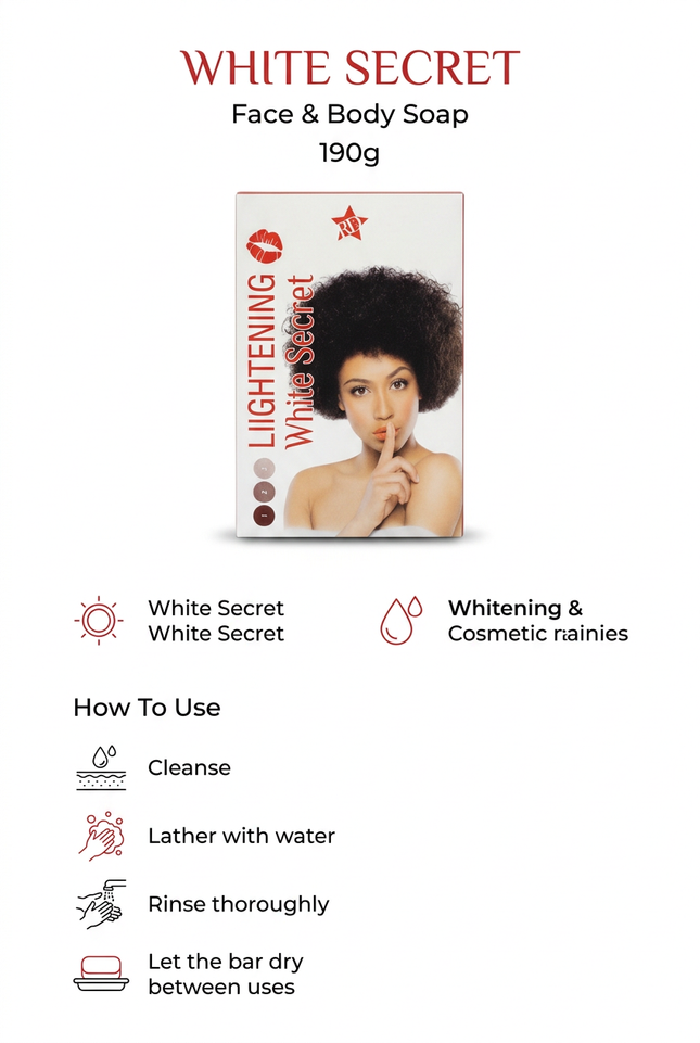 White Secret Face and Body Soap 190g cleansing and care guide