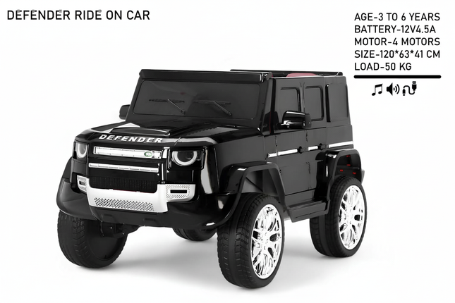 Defender ride on car with specifications