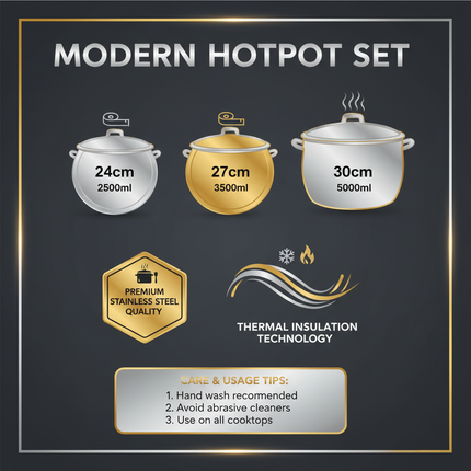 AlMarjan hotpot size specifications and features infographic