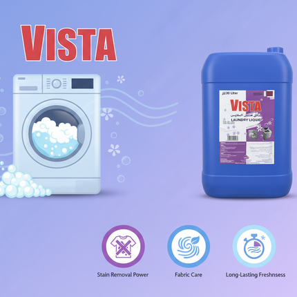 Vista Laundry Liquid cleaning power infographic