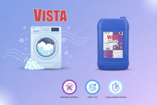 Vista Laundry Liquid cleaning power infographic