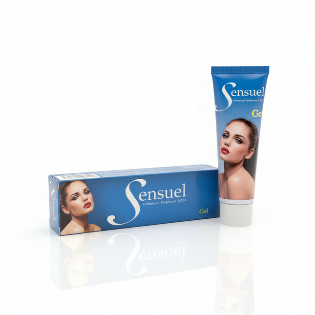 Sensuel Clobetasol Propionate Gel 50g box and tube dermatitis treatment