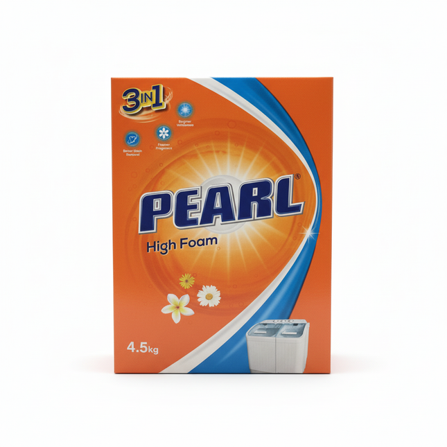 Pearl High Foam Laundry Detergent 4.5kg box on white background