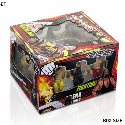 Fighting Hero wrestling set with arena display box