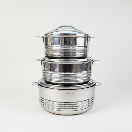 AlMarjan Royal Casa stainless steel hotpot set - 3 pieces stacked