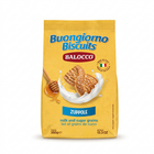 Balocco Buongiorno Zuppole biscuits 350 g yellow bag on white background