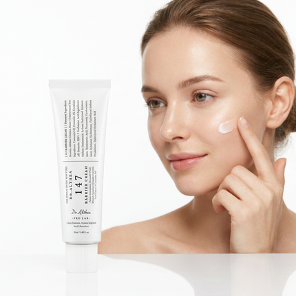 Skincare lifestyle scene featuring Dr.Althea 147 Barrier Cream