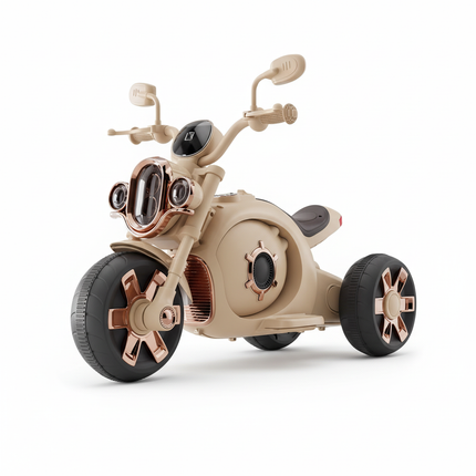 Beige electric motor bike with rose gold accents