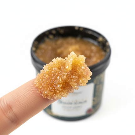 Licorice Sugar Scrub texture close-up macro shot