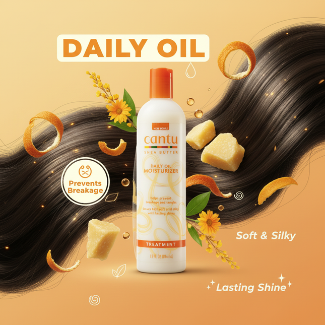 Cantu daily oil moisturizer with integrated lifestyle and benefits