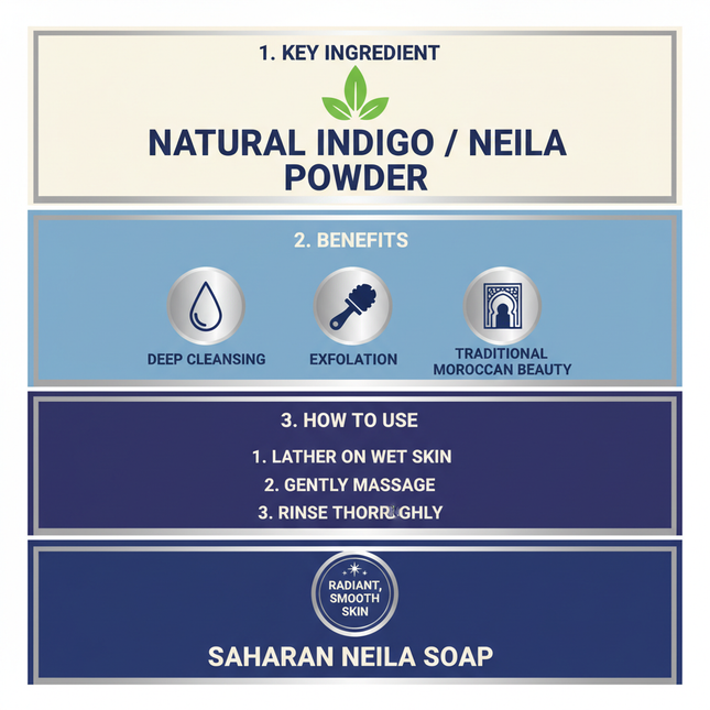 Saharan Neila soap benefits - Mobile optimized infographic