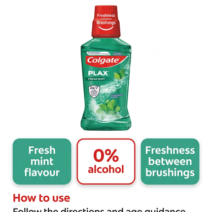 Colgate Plax Fresh Mint features and use reminders