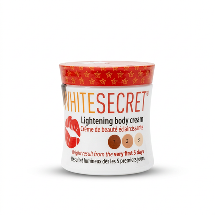 White Secret Lightening Body Cream 140ml jar on white background