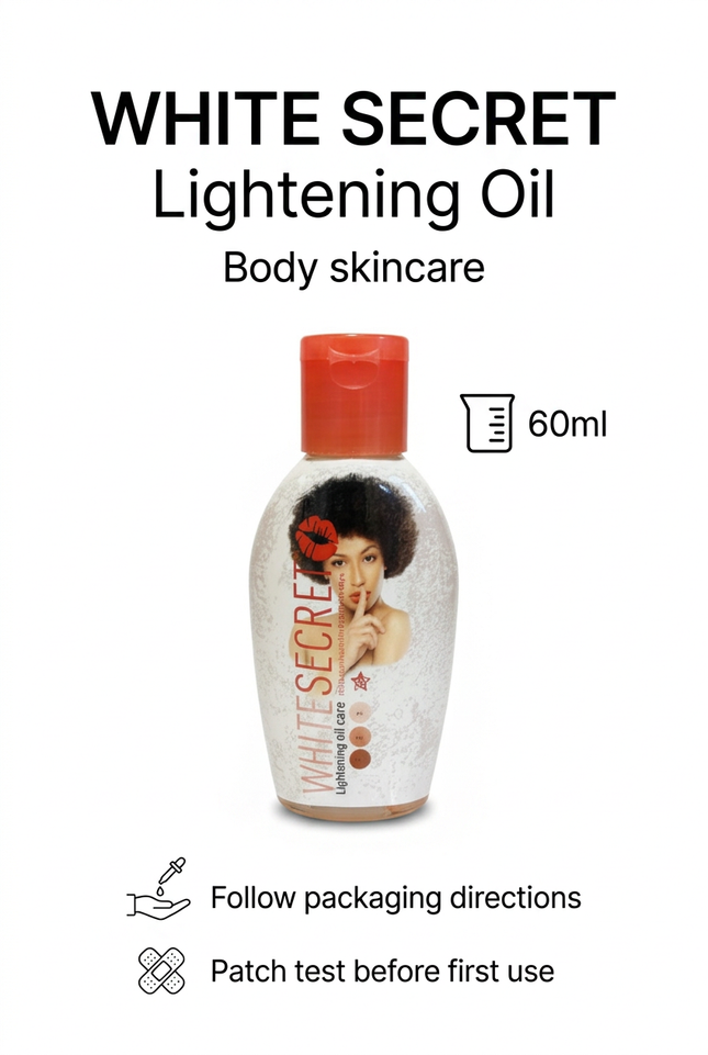 White Secret Lightening Oil 60ml product information and care guide