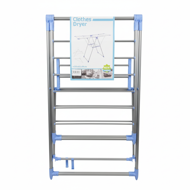 Foldable clothes dryer rack 155cm on white background