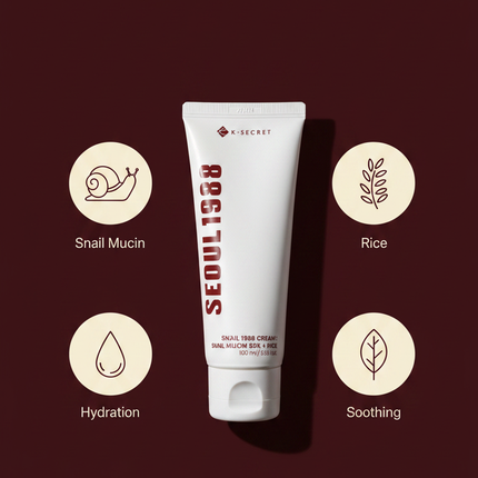 K-Secret Seoul 1988 Snail Mucin Cream key ingredients visual
