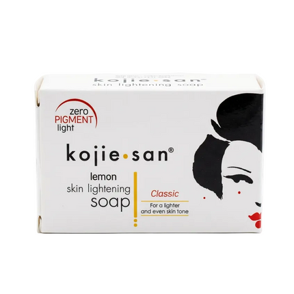 Kojie-san Lemon Classic Soap front packaging on white