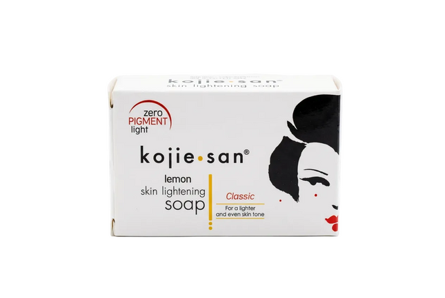 Kojie-san Lemon Classic Soap front packaging on white