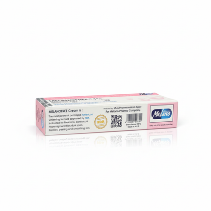 MelanoFree Cream 4% box showing FDA approval and ingredients
